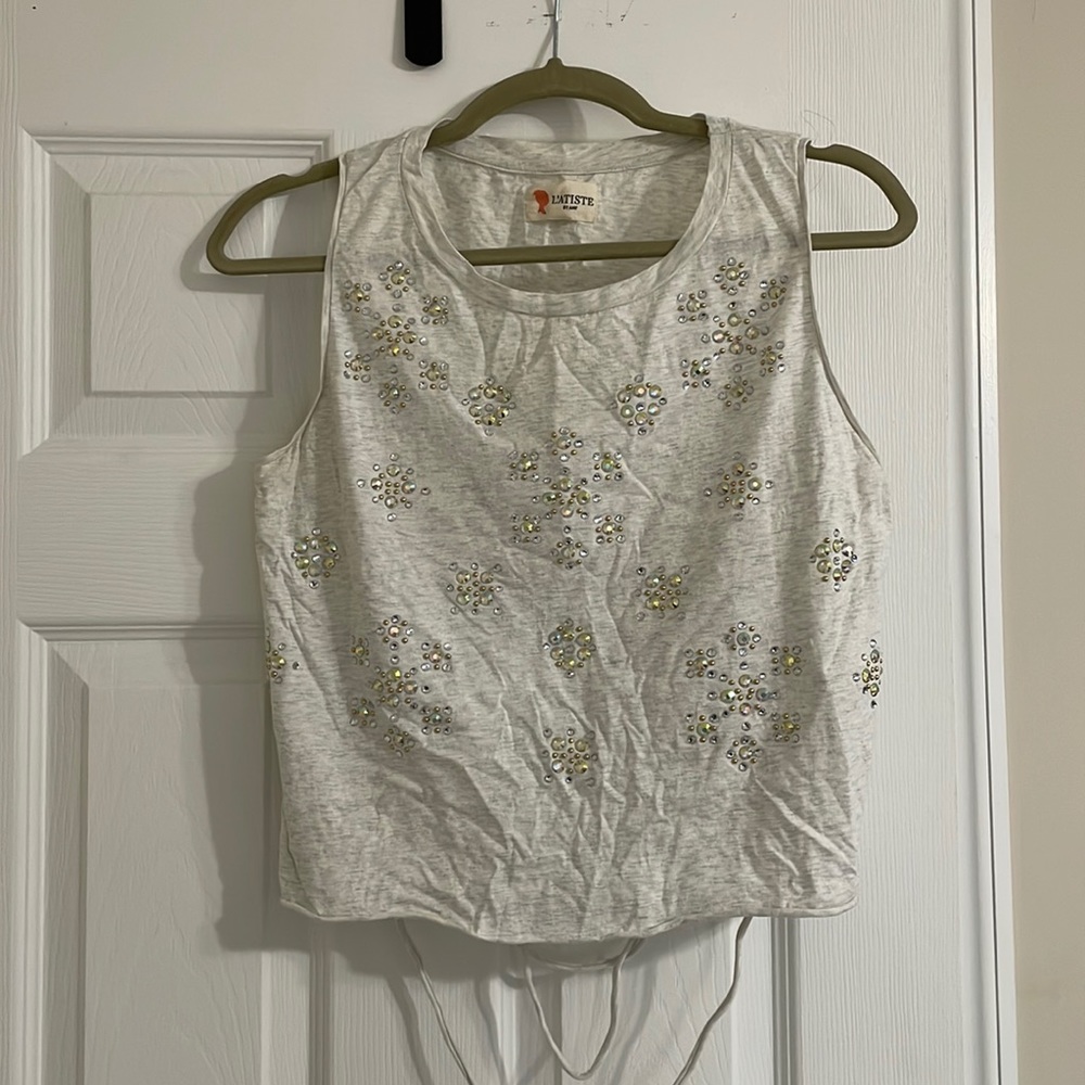 Sparkle gem embellished top